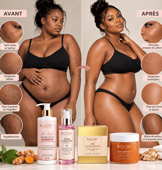 Glow Mama - Le Rituel Retrouver Son éclat - soin visage et corps peau noire et métisse et caucasien GLOW BY JODIE