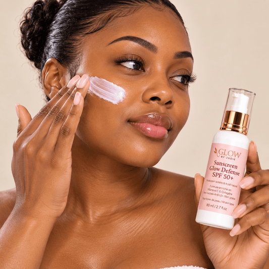 Crème Solaire SPF 50 - soin visage et corps peau noire et métisse et caucasien GLOW BY JODIE