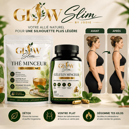 GÉLULES MINCEUR — GLOW SLIM - soin visage et corps peau noire et métisse et caucasien GLOW BY JODIE