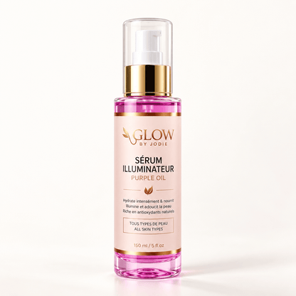 Sérum Illuminateur Purple Oil - soin visage et corps peau noire et métisse et caucasien GLOW BY JODIE