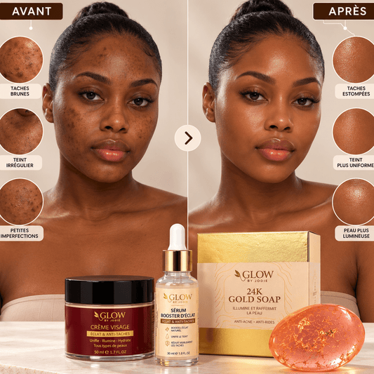 Glow Visage - Routine anti-imperfection & Eclat - soin visage et corps peau noire et métisse et caucasien GLOW BY JODIE